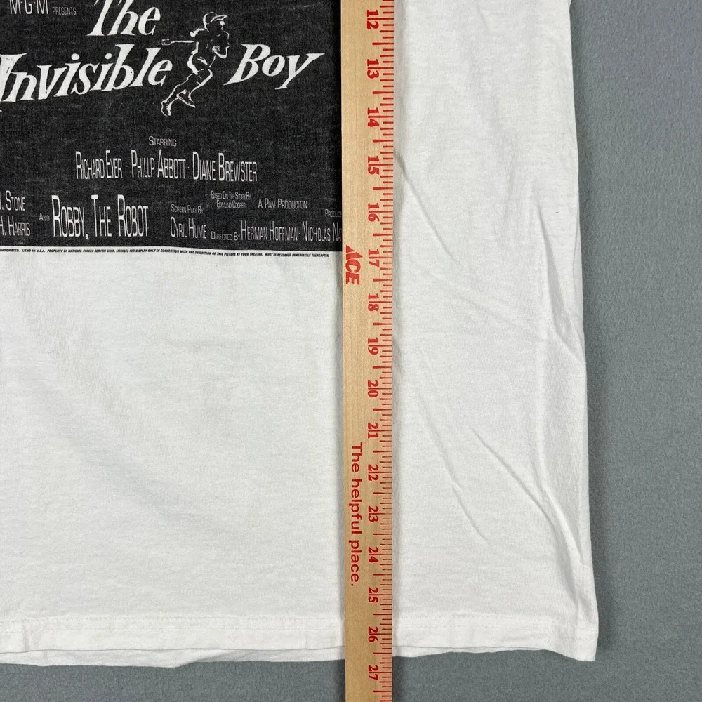 VTG The Invisible Boy Movie Poster T Shirt Mens Medium Robby‎ the Robot SciFi - Picture 10 of 10